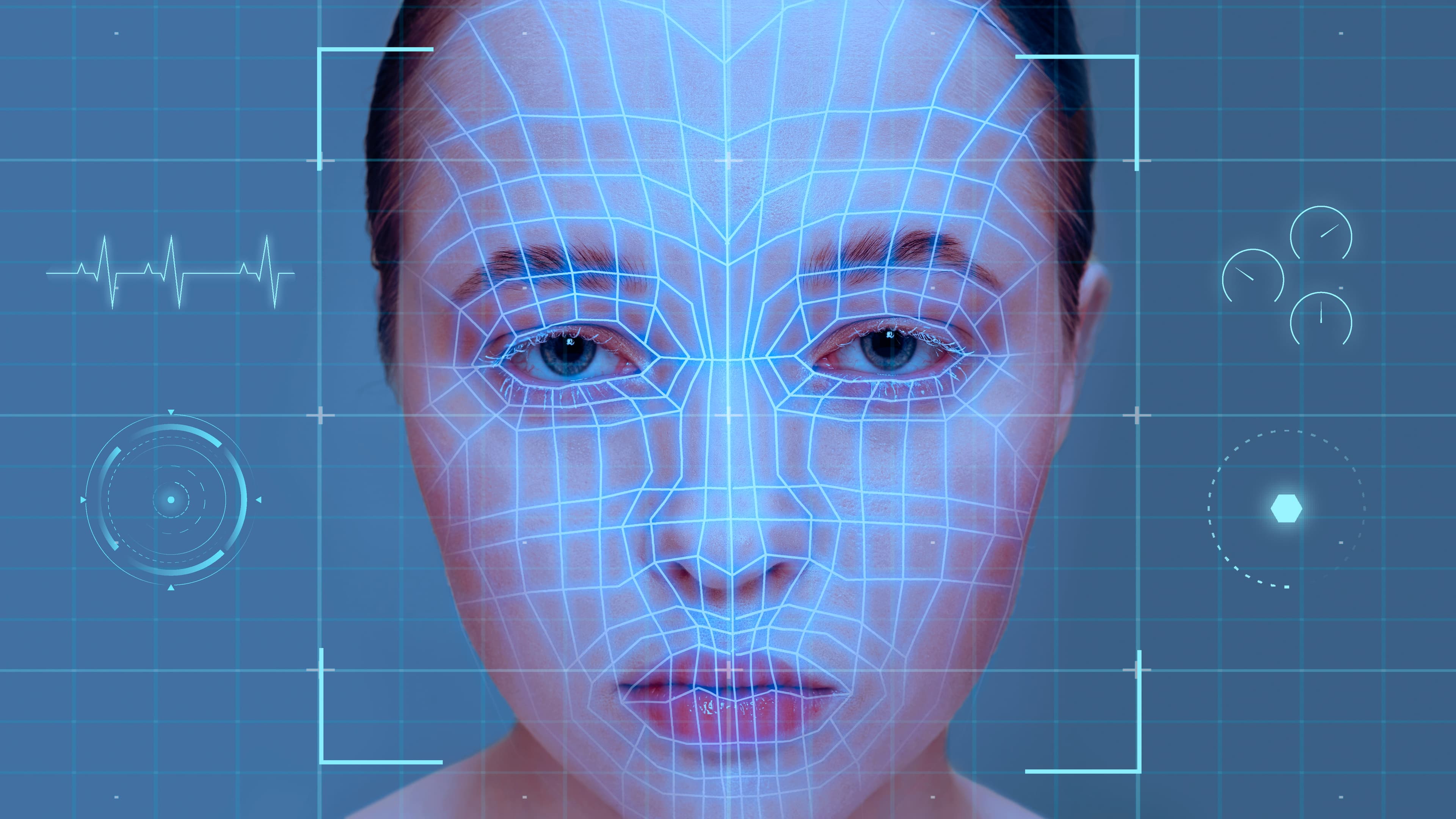 Ilustração da tecnologia de análise facial